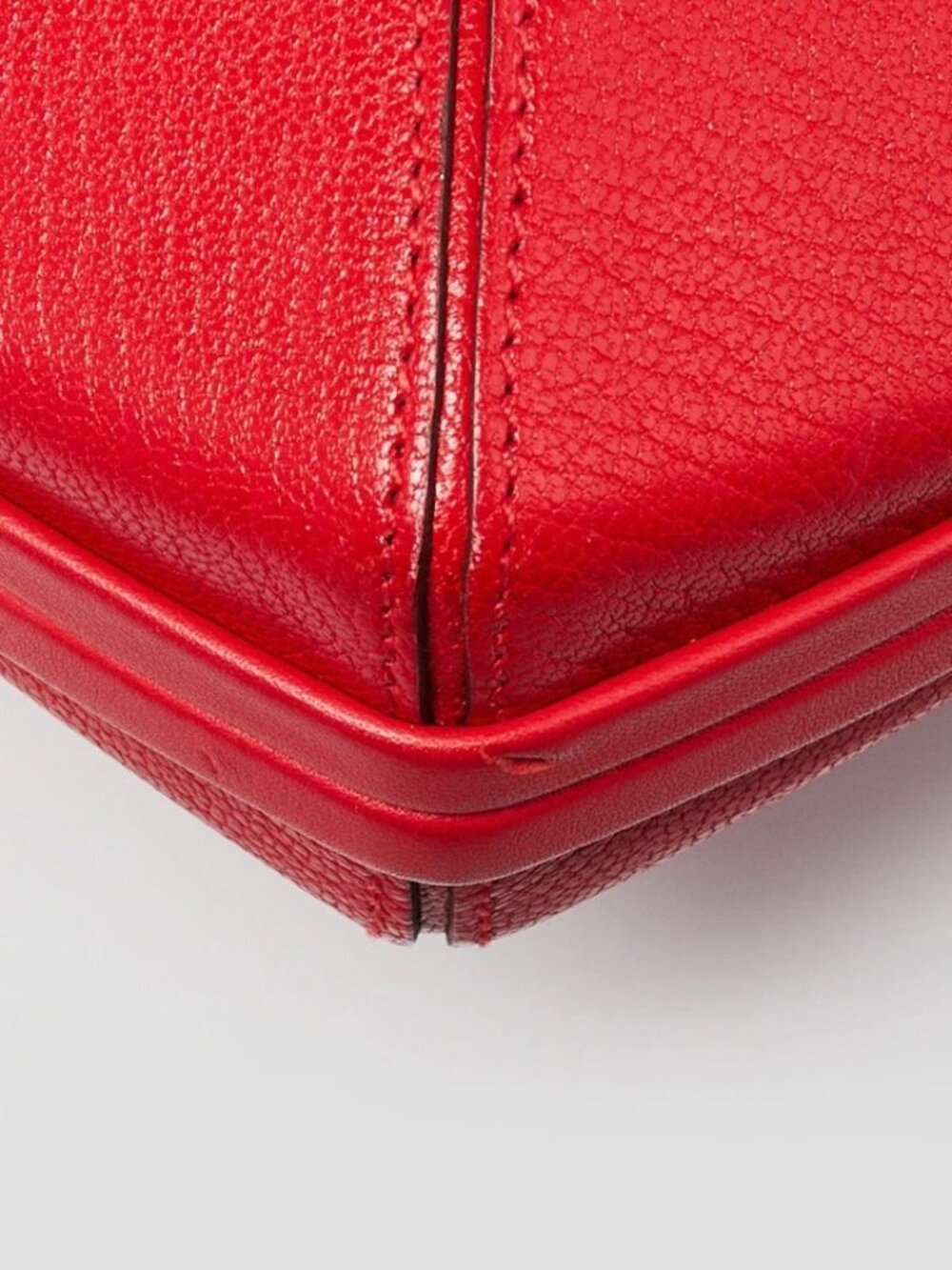Hermes Rouge De Cœur Chevre Chamkila Leather Palladium Plated Clou Medor Mina - Picture 10 of 12